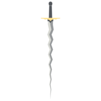épée longue en zigzag keris une main deux épées tranchantes latérales arme de chevalier png