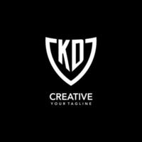 KD monogram initial logo with clean modern shield icon design vector