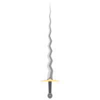 Sword Zigzag Long Keris One Handed Two Side Sharp Swords Knight Weapon png