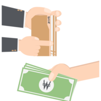 hand holding bank saving book and money collection png