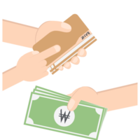 hand, die banksparbuch und geldsammlung hält png