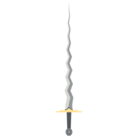 Sword Zigzag Long Keris One Handed Two Side Sharp Swords Knight Weapon png