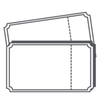 autocollant ticket bullet journal dessin au trait png