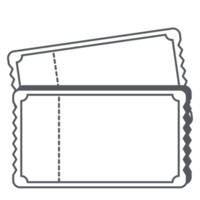 autocollant ticket bullet journal dessin au trait png