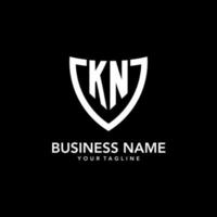 KN monogram initial logo with clean modern shield icon design vector