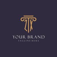 ZX logo monogram with pillar shape designs 22920601 Vector