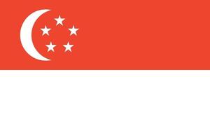 Singapore flag. Official colors and proportions. vector