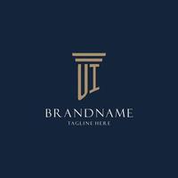 UI initial monogram logo for law office, lawyer, advocate with pillar style vector