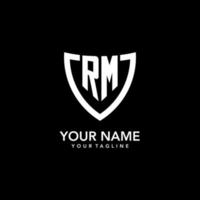 RM monogram initial logo with clean modern shield icon design vector