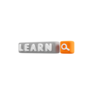 online education and E-Learning 3D icon png