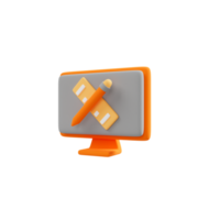 online education and E-Learning 3D icon png