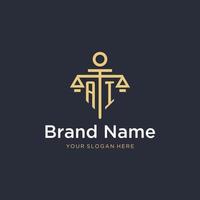 AI initial monogram logo with scale and pillar style design vector