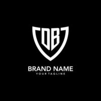 DB monogram initial logo with clean modern shield icon design vector