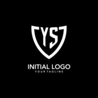 YS monogram initial logo with clean modern shield icon design vector