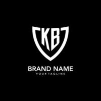 logotipo inicial del monograma kb con un diseño de icono de escudo limpio y moderno vector