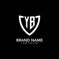 YB monogram initial logo with clean modern shield icon design vector