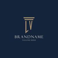 LV initial monogram logo for law office, lawyer, advocate with