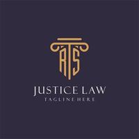 RS monogram initials design for law firm, lawyer, law office with pillar style vector