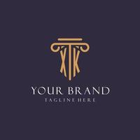 XK monogram initials design for law firm, lawyer, law office with pillar style vector