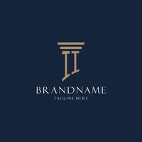 II initial monogram logo for law office, lawyer, advocate with pillar style vector