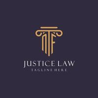 NF monogram initials design for law firm, lawyer, law office with pillar style vector