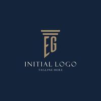 EG initial monogram logo for law office, lawyer, advocate with pillar style vector