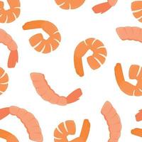 Pattern with shrimps. Pattern with seafood. Shrimp vector illustration. Postcard with shrimps.