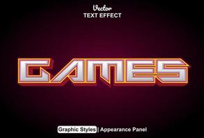 Games text effects with graphic style and editable. vector