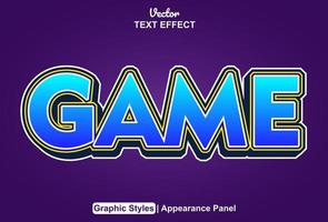 Game text effects with graphic style and editable. vector