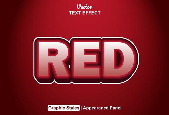 red text effect with graphic style and editable.