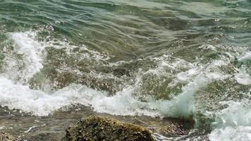 Relaxing view of the sea wave and its splashing. Tourism holiday concept video