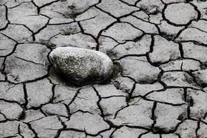 Dry cracked mud close up photo