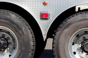 Industrial truck trailer axle tires and wheels photo