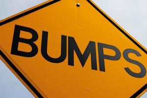 Abstract bumps road sign close up