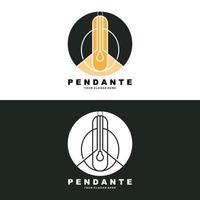 logotipo de la lámpara colgante de decoración del hogar, vector de diseño de muebles para el hogar