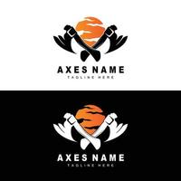 Ax Logo Design, War Tool Illustration and Woodcutter Vector