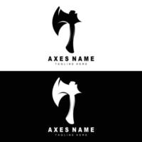 Ax Logo Design, War Tool Illustration and Woodcutter Vector