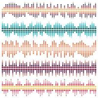 Sound waves vector set. Audio equalizer. Sound audio waves isolated on white background