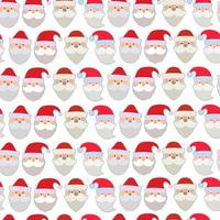 Seamless vector illustration of the faces of Santa Claus.