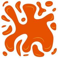 Orange splash on a white background. Vector illustration