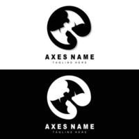 Ax Logo Design, War Tool Illustration and Woodcutter Vector