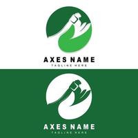 Ax Logo Design, War Tool Illustration and Woodcutter Vector