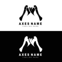 Ax Logo Design, War Tool Illustration and Woodcutter Vector