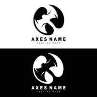 Ax Logo Design, War Tool Illustration and Woodcutter Vector