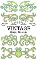 Set of vintage floral elements for design. Vector decorative design elements.