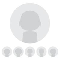 Set of web user avatars. Anonymous person silhouette. Social profile icon. Vector illustration.