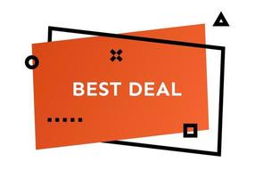 Best deal orange geometric trendy banner. Modern gradient shape with promotion text. Vector illustration.