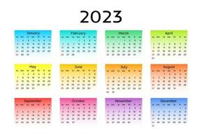 calendario para 2023 aislado en un fondo blanco vector