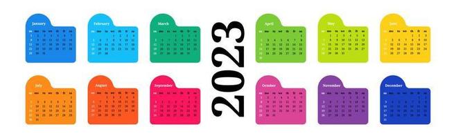 Calendar for 2023 isolated on a white background vector