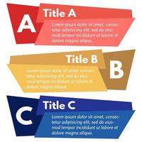 conjunto de tres banners de opciones de colores horizontales. plantilla de diseño infográfico paso a paso. ilustración vectorial vector